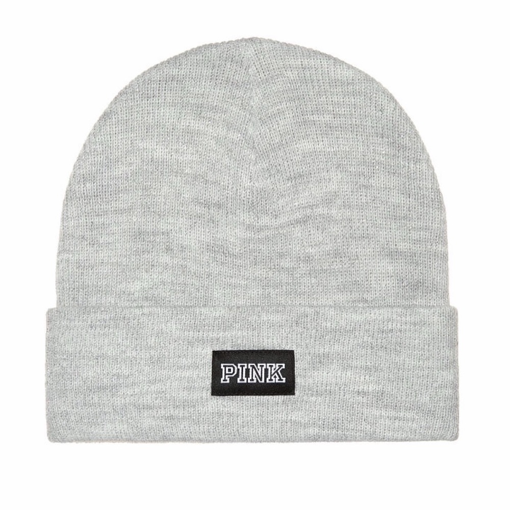 🔥VS PINK Sparkle Shimmer Beanie Hat Silver
